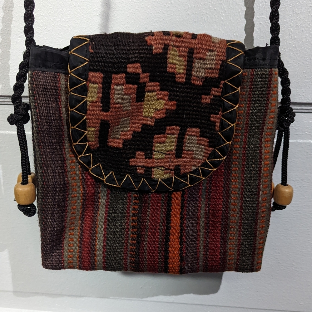 Vintage Bohemian Turkish Kilim Persian Shoulder Bag